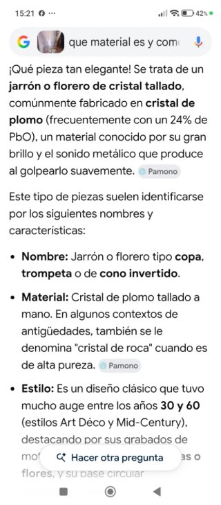 Jarrón cristal tallado vintage