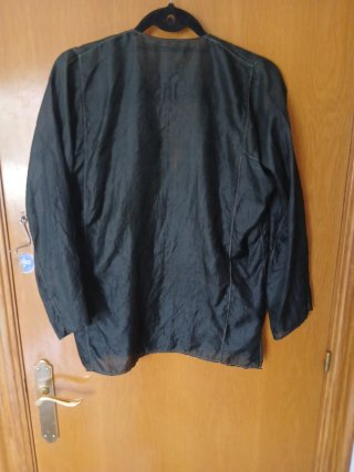 Blusa seda manga tres cuartos botones