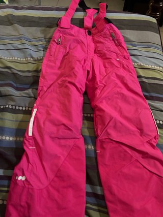Pantalones de esquí rosas con tirantes