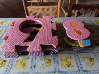 Puzzle de goma EVA con números para niños