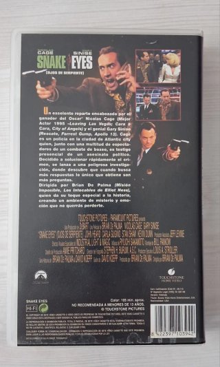 Película VHS Snake Eyes (Ojos de Serpiente)