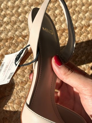 Zapatos Mango Talla 36 Beige Lazo Tacón Aguja