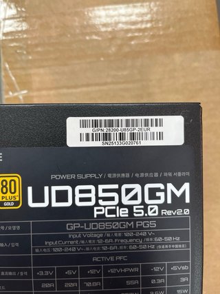 Fuente Alimentación GIGABYTE UD850GM#020761