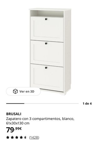 Zapatero Blanco Ikea 3 Puertas