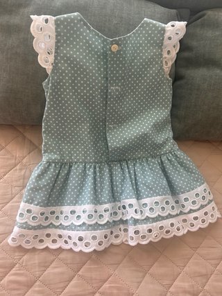 Vestido verde agua lunares talla 2