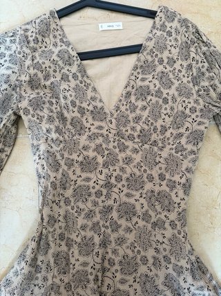 Vestido estampado Mango corto manga larga