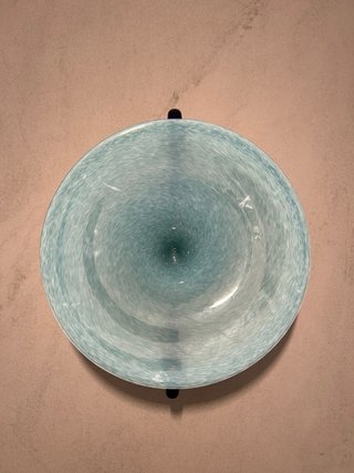 Centro de mesa cristal  azul turquesa