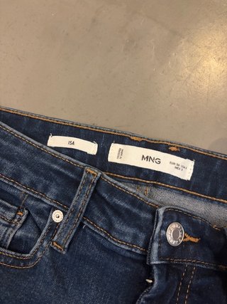 Mango Capri Talla S/36 Azul Mujer