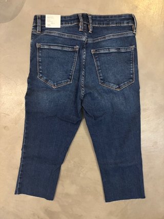 Mango Capri Talla S/36 Azul Mujer