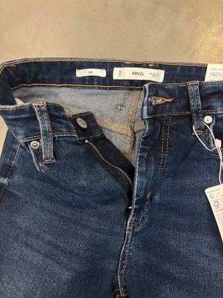 Mango Capri Talla S/36 Azul Mujer