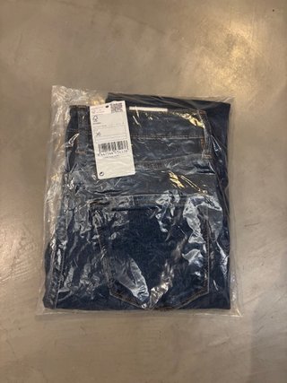 Mango Capri Talla S/36 Azul Mujer