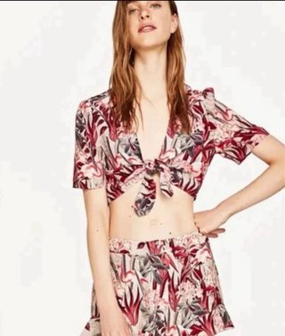 Conjunto Zara Talla XS Estampado Floral