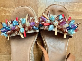 Sandalias Cuña Piel Porronet Gemma Taupe