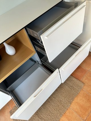 Cocina blanca y madera
