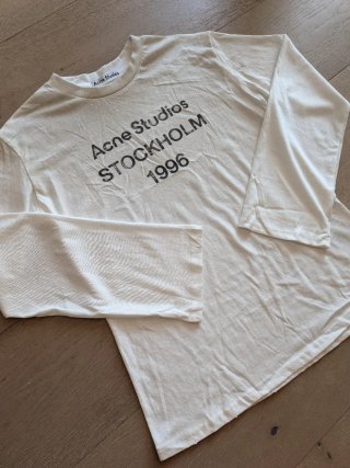 Acne Studios Camiseta Blanca Manga Larga Talla M