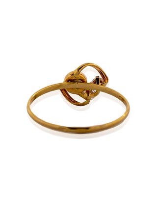 Anillo perla y dos circonitas oro 18k - ref.15634