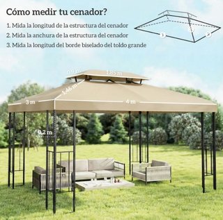 Toldo de Recambio para Cenador 4x3m