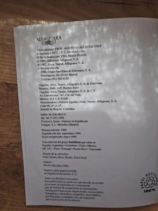 Libro Sapo y Sepo, Inseparables