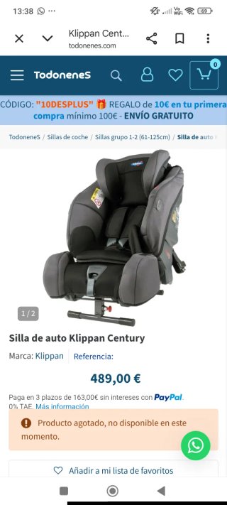 Silla de coche Klippan