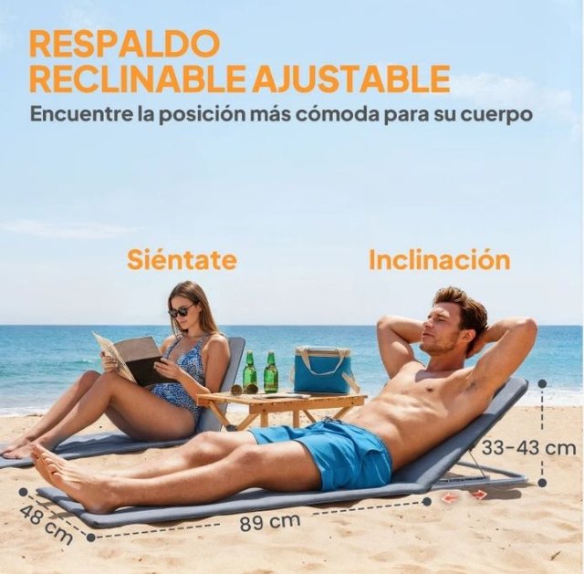 Conjunto 2 Esterillas Playa Respaldo