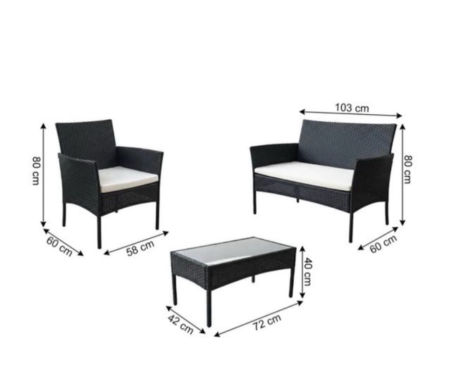 Conjunto de jardin + COJINES DE BLANCOS DE REGALO!