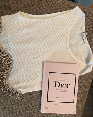 Top Zara Blanco Talla S con Pedrería
