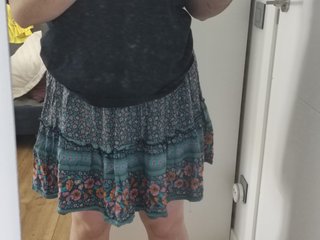Falda boho floral multicolor