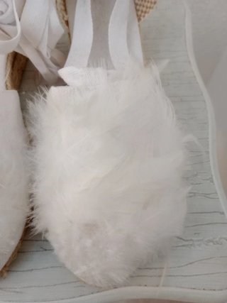 Alpargatas Novia Plumas Naturales Hechas a Mano