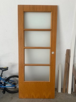 Puerta de interior madera con cristal