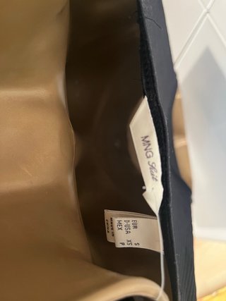 Camiseta Mango Negra Manga Corta Mujer Talla XS