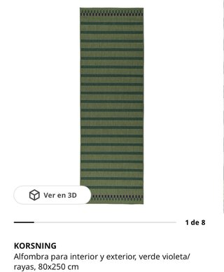 Alfombra Ikea Rayas Verde Interior/Exterior