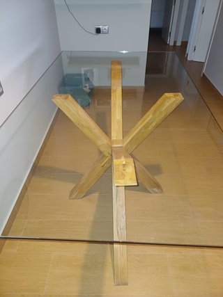 Mesa Comedor Cristal y Madera