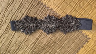 Cinturón elástico mujer plateado y gris