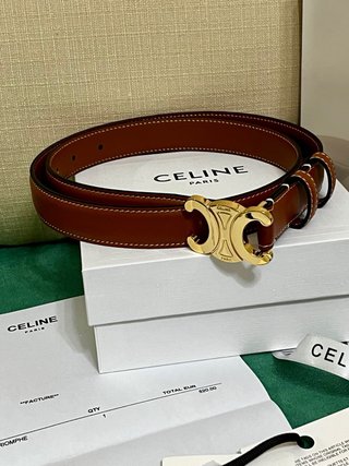 Cintura Céline in pelle marrone