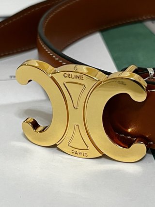 Cintura Céline in pelle marrone