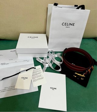 Cintura Céline in pelle marrone