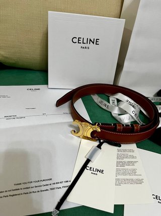 Cintura Céline in pelle marrone