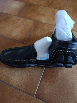 Mocassini uomo pelle nera, numero 42