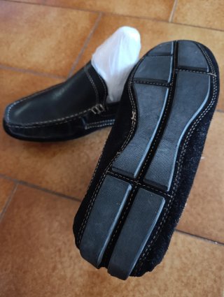 Mocassini uomo pelle nera, numero 42