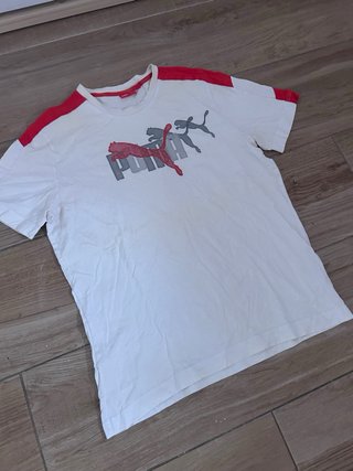 Camiseta Puma Blanca y Roja