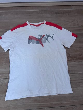 Camiseta Puma Blanca y Roja