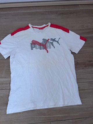 Camiseta Puma Blanca y Roja