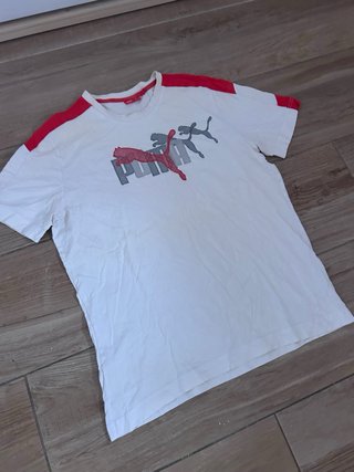 Camiseta Puma Blanca y Roja