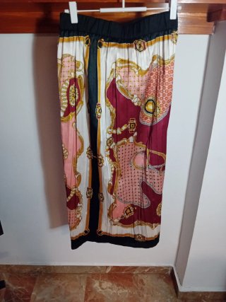 Falda plisada estampado barroco