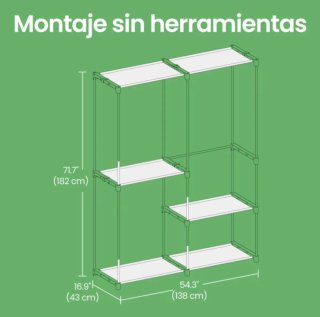 Armario Perchero Estante Ropa Gran Capacidad