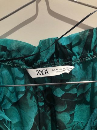 Blusa Zara Transparente Estampada Flores