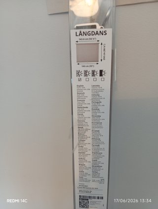 Estor gris IKEA sin usar 140x250