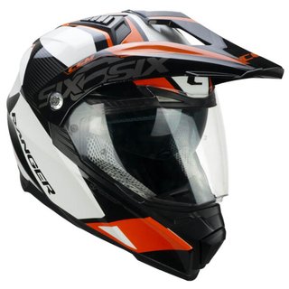 CASCO MOTO CGM TRAIL 666 WHITE ORANGE M-XL