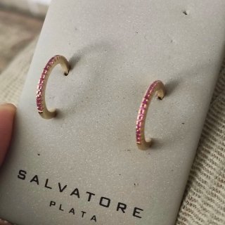 Pendientes Aro Salvatore Plata Baño Oro Rosa