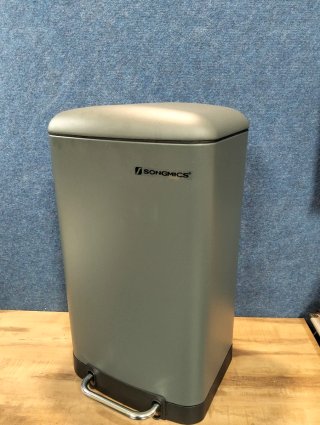 Cubo de Basura SONGMICS 30L Gris Verdoso Pedal